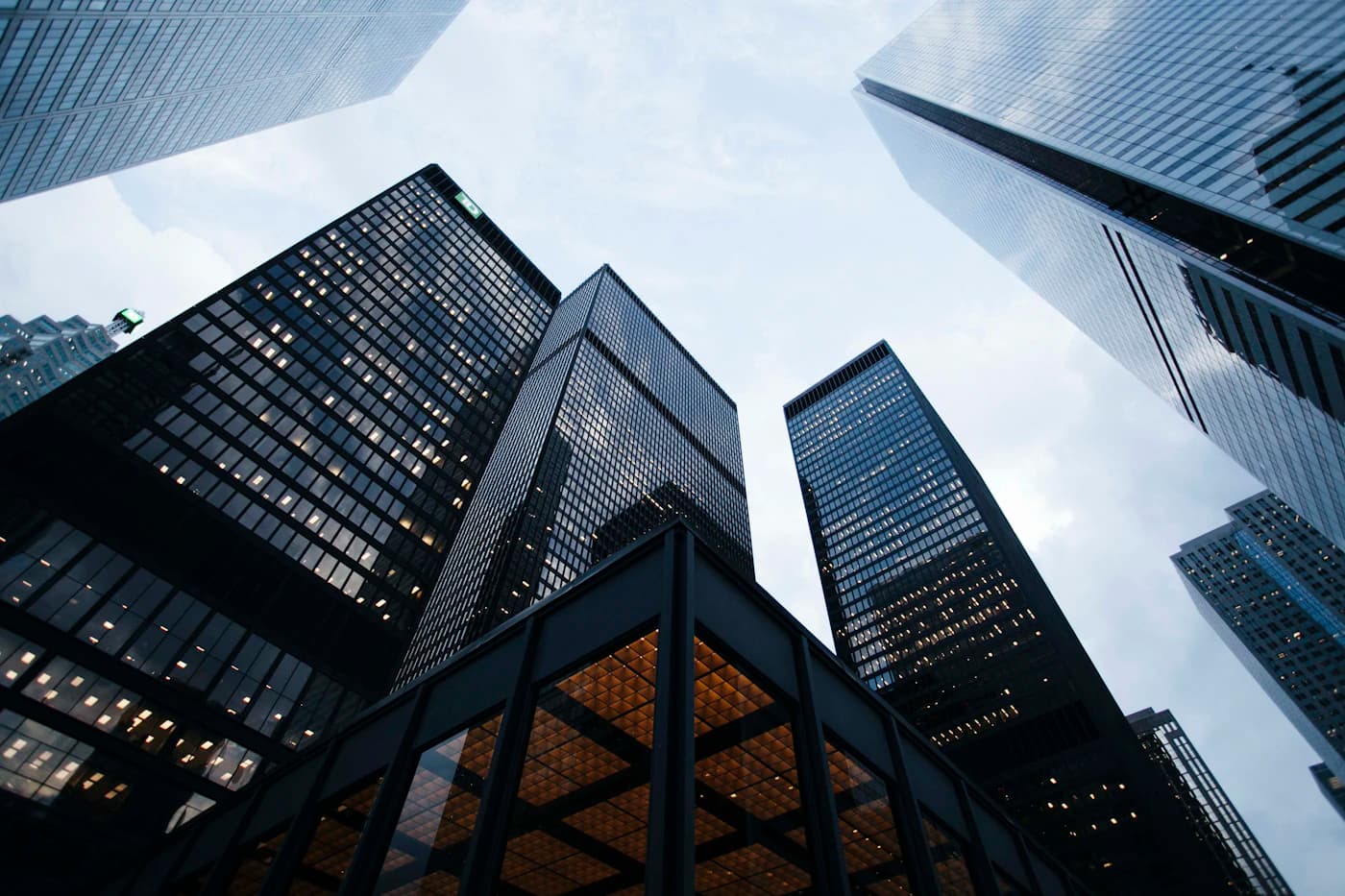 Financial-district towers rising into the sky, the US market your company opens.