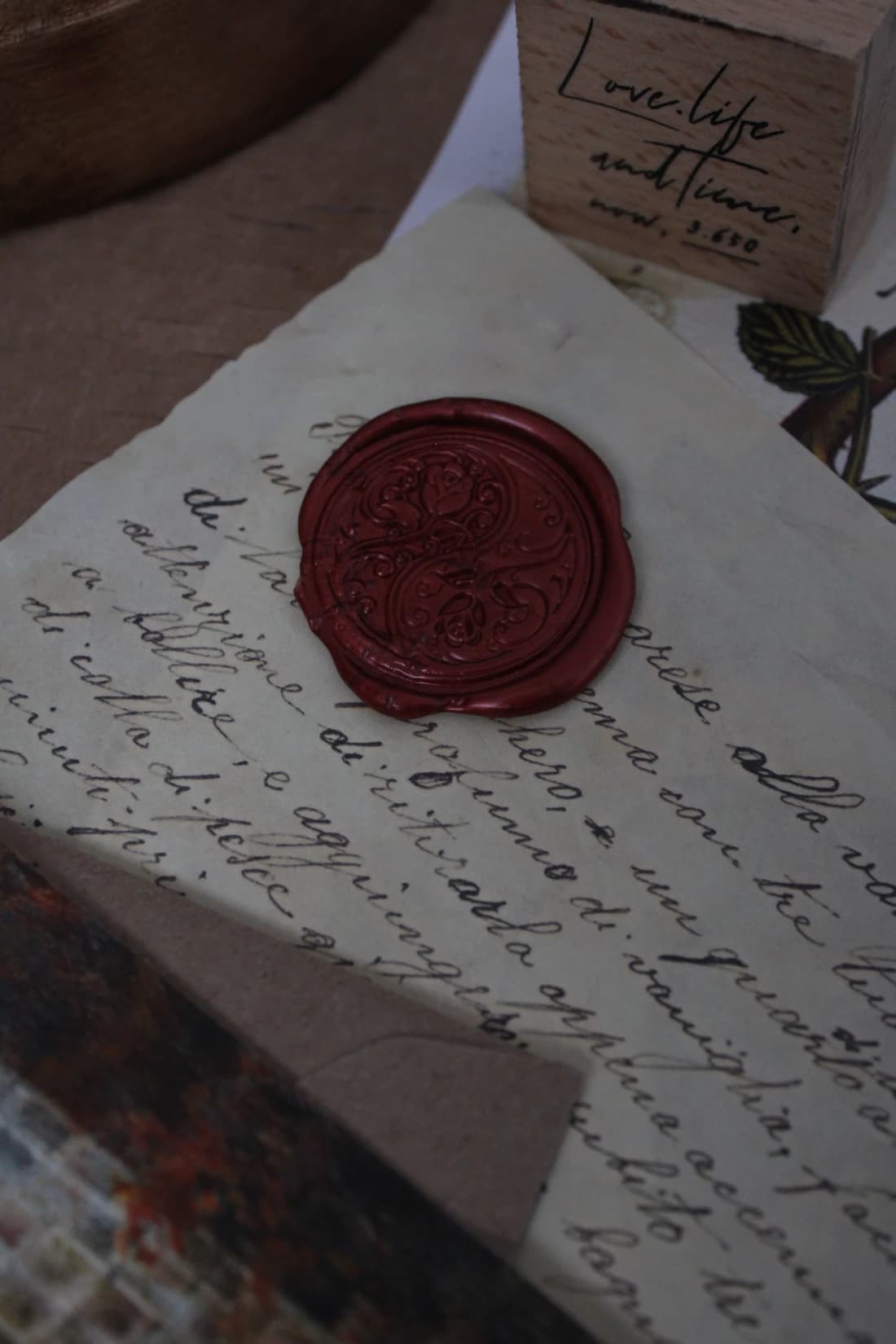 A wax-sealed document, the kind kept with a company's records.