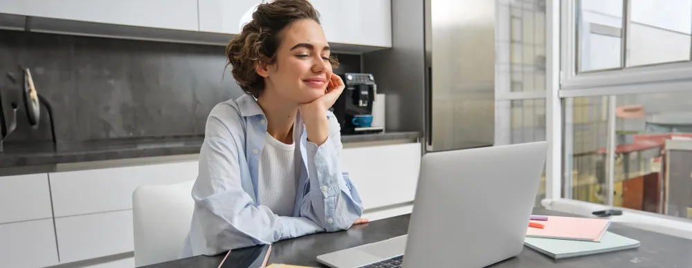 woman happy because she is going to pay her corporate taxes in the united states
