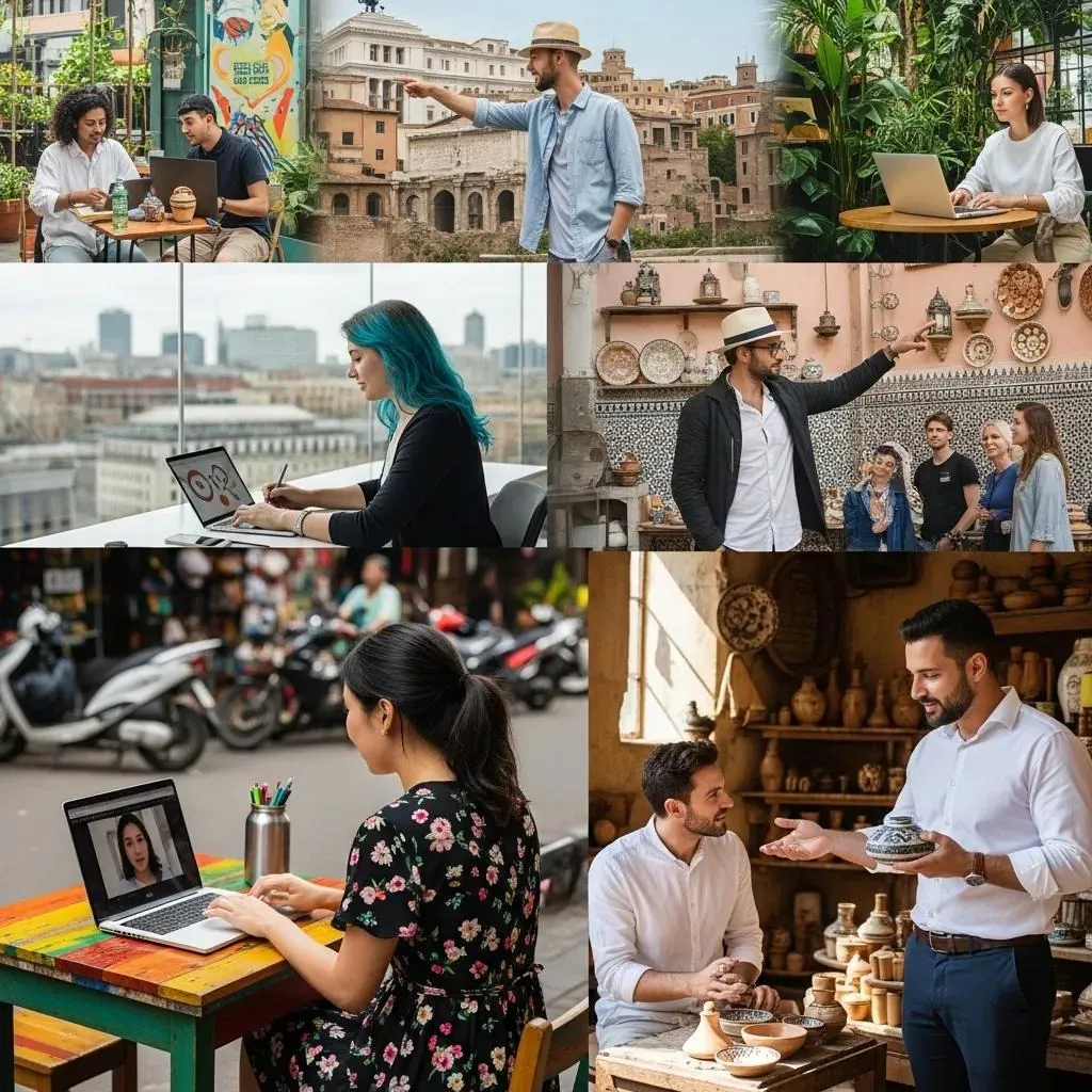 Diverse entrepreneurs working abroad, examples of foreign earned income